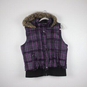 Route 66, Puffer Vest, Women's XL, Purple with Black
